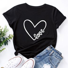 Casual Love Printed Short-sleeve Tee For women