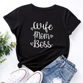 Casual Letter Printed Short-sleeve Tee For women