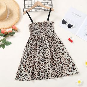 Kid Girl Leopard Print Smocked Cami Dress