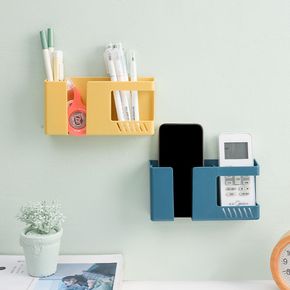 Wall Mount Phone Holder, Self-Adhesive Wall Organizer Storage Box for Phone Power Bank