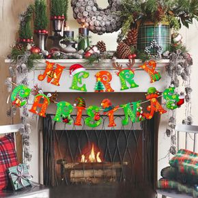 Merry Christmas Letters Bunting Party Supplies Christmas Banners Decor Flags Hanging Christmas Party Home Decoration