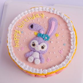 Easter Rabbit Cake Decoration 	Purple Bunny Cake Topper Happy Birthday Cake Party Supplies