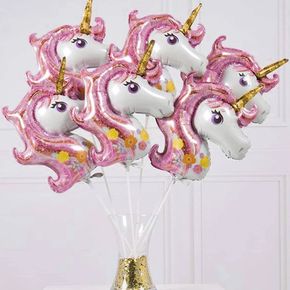 5-pack Colorful Unicorn Balloons Set for Unicorn Theme Party Kids Birthday Party Mother's Day Festival Party Decoration