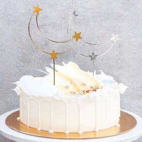 Moon Stars Cake Topper Baking Cake Decoration Insert Flag Plug-in for Mubarak Eid Party Decoration