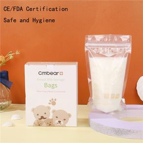 30-pack 220ML Breast Milk Storage Bags Hygienically Pre-Sealed Self Standing Bag Breast Milk Preservation Bag