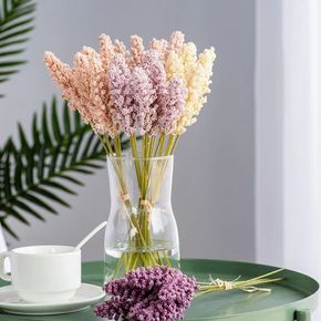 Paquete de 6 flores de grano de trigo artificiales secas para boda, hogar, comedor, mesa, arreglo floral, arte, decoración de oficina