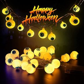 Halloween Eyeball String Lights Multicolor Eyeball Lights for Indoor Outdoor Halloween Atmosphere Decor