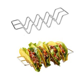 Taco Holder Stand W Wave Shape Stainless Steel Taco Tray Kitchen Baking Tools