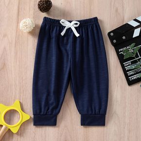 Baby Boy/Girl Solid/Striped Elasticized Waist Relaxed Fit Pants