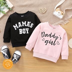 100% Cotton Baby Boy/Girl Letter Print Long-sleeve Pullover Sweatshirt