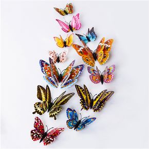 12-pack 3D Butterfly Wall Stickers Decor Glow in The Dark Luminous 3D Butterfly Wall Decals DIY Art Crafts Home Living Room Bedroom Garden Festival Decor
