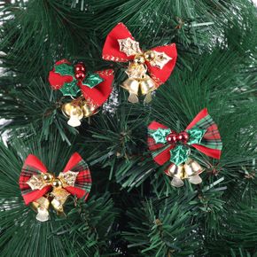 8-pack Christmas Bow Bells Hanging Decor Christmas Bells Pendant Christmas Tree Ornament Home Decoration