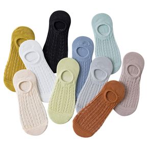 Women's No Show Cotton Socks 5 Pairs Low Cut Invisible Non-Slip for Sneaker Slip-On Liner Socks Breathable