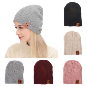 Pure Color Winter Warm Knitted Hat for Women