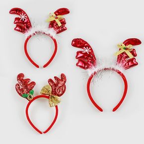 Women Christmas Headband Christmas Red Antler Sequined Headband Hair Accessories for Christmas Party Supplies