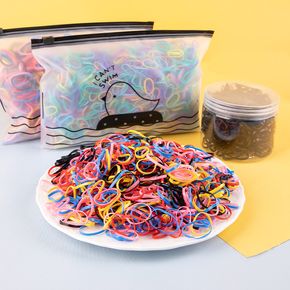 500-pack Canned Disposable Multicolor Elastics Hair Ties for Girls