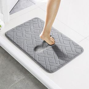 Textured Mat Non-slip Soft Coral Fleece Absorbent Carpet Bathroom Rugs for Kitchen Ground Bathroom Doorway