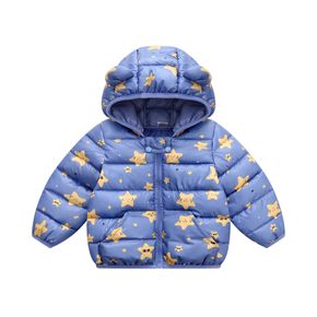 Toddler Boy Dinosaur Print Zipper Hooded Coat