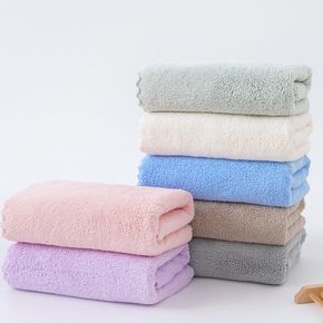 Solid Color High Absorbent Soft Towel Soft Coral Fleece Face  Washcloths (Multi Color Available)