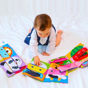 Baby Soft Cloth Book Cartoon Animal Face Pairing Cloth Book Early Education Toys Montessori Teaching Toy
