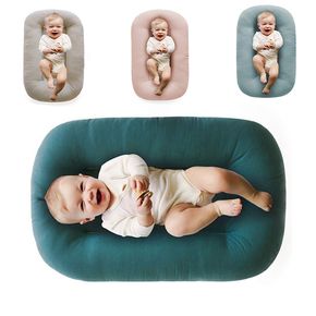 100% Cotton Newborn Baby Lounger Infant Floor Seat Portable Detachable and Washable Lounger Crib Bassinet Baby Nest Co-Sleeping for Baby