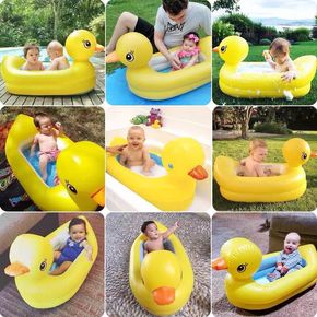 Cute Inflatable Duck Tub Baby Bathtub Mini Swimming Pool Shower Basin Makes Baby Fall in Love with Bathing