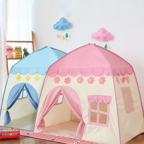 Kids Play Tent Castle Flower or Stars Castle Playhouse for Indoor Outdoor Portable Playroom Oxford Fabric