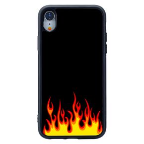 Fire Flames Blaze Fabric Print Soft Silicone Glass Phone Case Shell Cover For iPhone 6 6s 7 8 Plus X Xr Xs 11 12 Pro Max