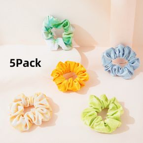 5-pack Women Simple Solid Velvet Scrunchie Set
