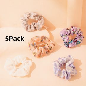 5-pack Women Floral Print Big Scrunchie Set
