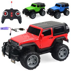 RC Car 1:18 Scale Rechargeable 4WD Jeep off-road Racing Vehicle Antiskid Four-way Remote Control Toy Car with Light