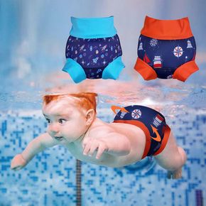 جذوع السباحة للأطفال قابلة لإعادة الاستخدام حفاضات السباحة لينة تنفس الكرتون الطفل السراويل السباحة
