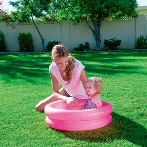 Inflatable Kiddie Swimming Pool Paddling Pool Water Pool 2 Rings Inflatable Baby Ball Pit Pool (Random Color)