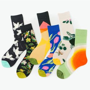 Women Plant Animal Pattern Breathable Socks