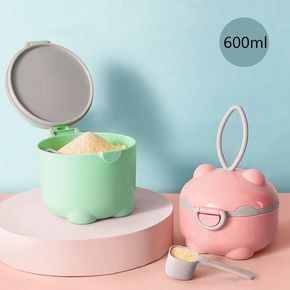 600ML Cute Shape Portable Baby Formula Dispenser with Scoop and Carry Handle for Travel Outdoor Activities