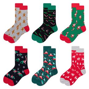 Frauen Weihnachtssocken Weihnachtsmann Lebkuchenmann Muster Socken