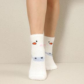 Women Cute Cartoon Pattern Design Autumn Winter Warm Fluffy Socks