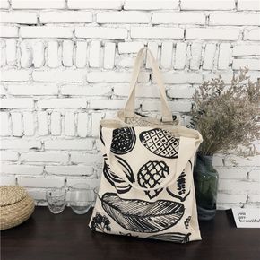 Plant Black and White Art Large Capacity Canvas Tote Shoulder Bag Canvas Shopping Bag
