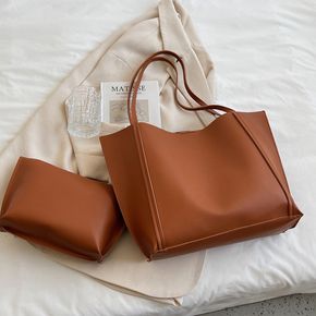 Women Pure Color Classic Tote Bags Large Purses and Handbags Top Handle Shoulder Satchel