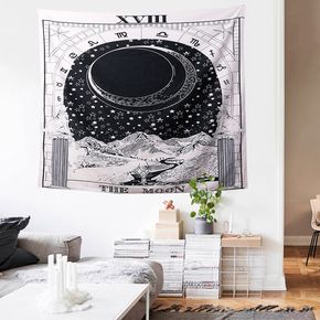 12 Constellation Tapestry Wall Hanging Black and White Fantasy Starry Sky Blanket Wall Tapestry for Dorm Room Living Room Bedroom Decorations