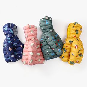 Toddler Girl/Boy Ear Design Animal Print Hooded Coat