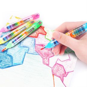 4er-Pack 20 Farben/Stk niedliche Buntstifte Ölpastell stapelbare Buntstifte Graffiti-Stift Studentenschreibwaren zum Malen Zeichnen