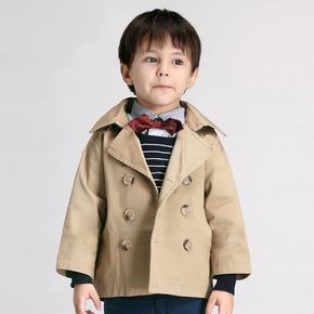 Toddler Boy 100% Cotton Double Breasted Khaki Trench Coat