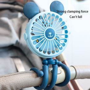 Mini Stroller Fan Clip-on Portable Handheld Fan USB Charging with Night Light for Car Seat Crib Bike Treadmill Bedroom