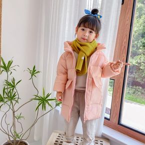 Toddler Girl/Boy Solid Color Zipper Hooded Overcoat