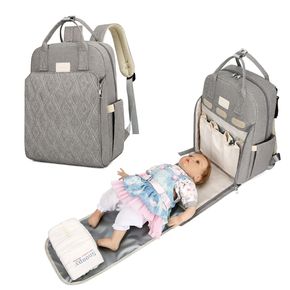 حقيبة ظهر حفاضات الأطفال مع محطة تغيير كبيرة السعة متعددة الوظائف حقيبة أمي للأمومة
