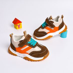 Toddler Color Block Velcro Strap Non-slip Sneakers