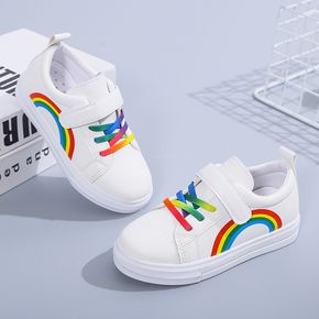 Toddler / Kid Rainbow Graphic White Sneakers
