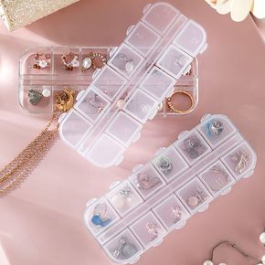 Clear Plastic Jewelry Organizer Box Detachable Transparent Jewelry Box with 12 Small Compartment for Earrings Jewelry