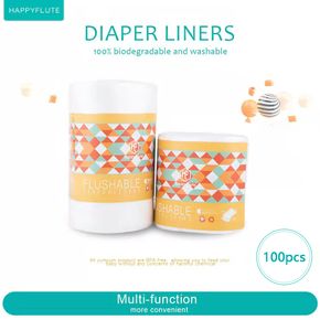 Almofadas de mudança descartáveis para bebês com 100 unidades, almofadas de fraldas de fibra de bambu respiráveis multifuncionais à prova d'água